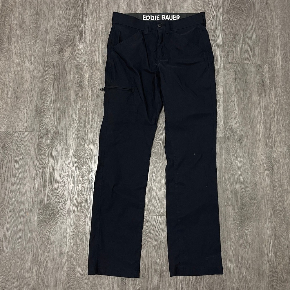 Eddie Bauer Pants Mens 30x32 Black Rainier Tech Hiking Outdoor Stretch